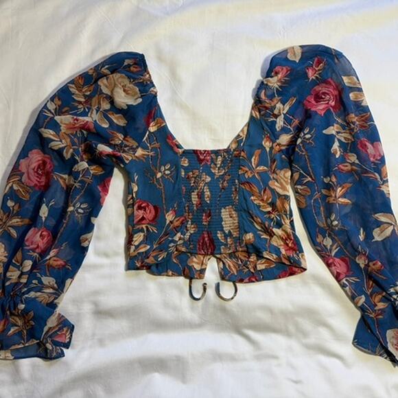 Urban Outfitters Topanga Blue Button-Front Blouse - Picture 5 of 7